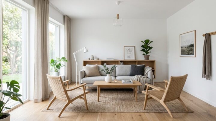 Moderne nordisk stil: minimalistisk lys og rum
